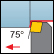 Exter. rhomb. 100°, att. 75°