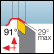 Exter. rhomb. 55°, att. 91°